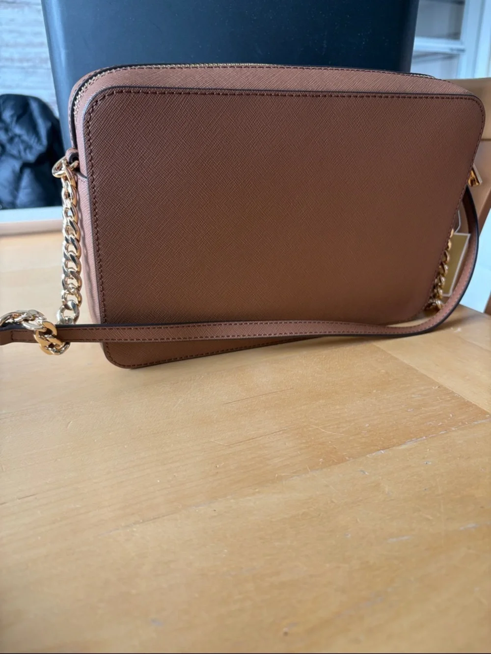 Michael Kors Tan Saffiano Leather Crossbody Purse - Picture 2 of 3